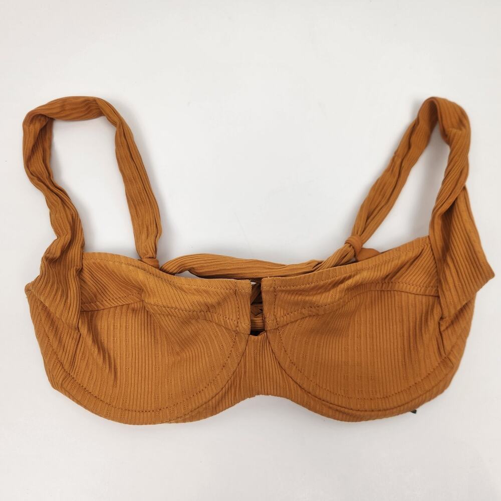 L*Space Camellia Bikini Top in Orange/Brown Size Small NWT Underwire